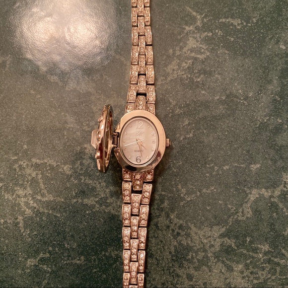 Art Deco diamond and quartz watch - Picture 5 of 7